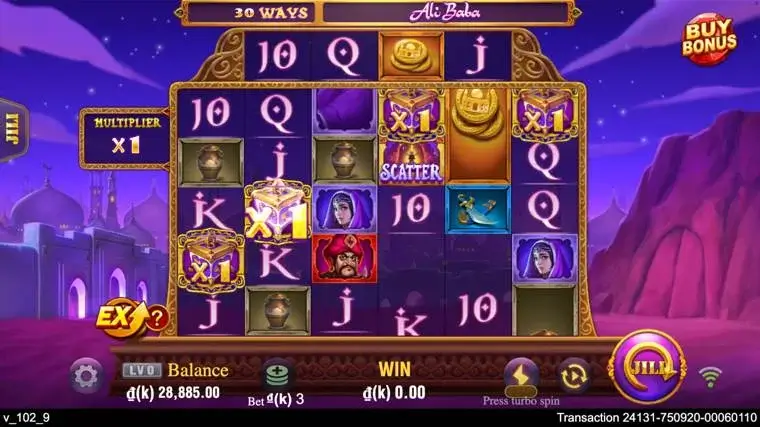Ảnh bảng biểu tượng & tính năng game Alibaba (slot JILI) chơi tại LC79